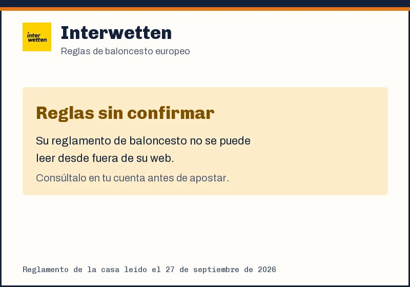 Reglas de baloncesto de Interwetten: prórroga, 1X2 a 40 minutos, partido suspendido y eliminatorias
