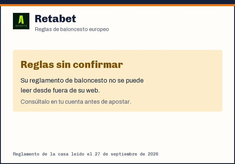 Reglas de baloncesto de Retabet: prórroga, 1X2 a 40 minutos, partido suspendido y eliminatorias