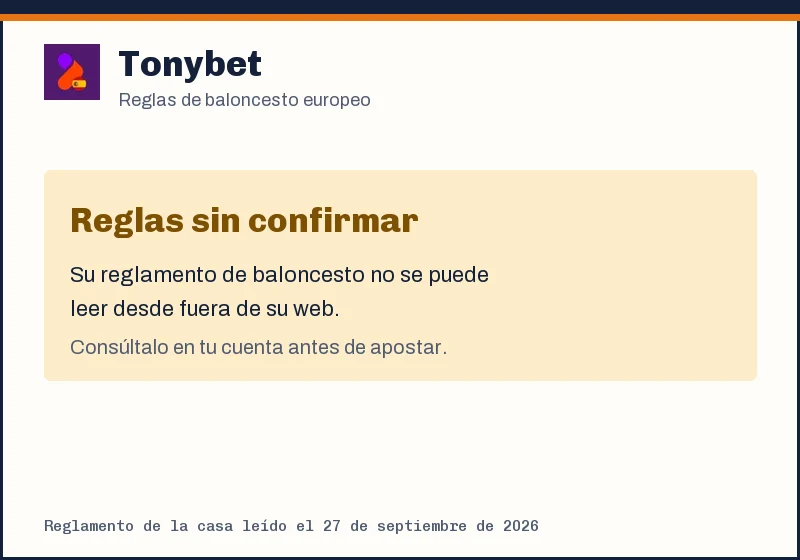 Reglas de baloncesto de Tonybet: prórroga, 1X2 a 40 minutos, partido suspendido y eliminatorias